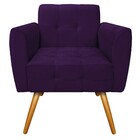 Poltrona Stella Pés Palito Mel Suede Roxo - Amarena Móveis