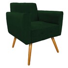 Poltrona Stella Pés Palito Mel Suede Verde - Amarena Móveis