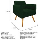 Poltrona Stella Pés Palito Mel Suede Verde - Amarena Móveis