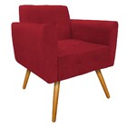 Poltrona Stella Pés Palito Mel Suede Vermelho - Amarena Móveis