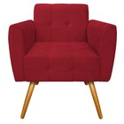 Poltrona Stella Pés Palito Mel Suede Vermelho - Amarena Móveis