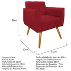 Poltrona Stella Pés Palito Mel Suede Vermelho - Amarena Móveis