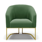 Poltrona Stella Suede Base Industrial Dourada D01 - D'rossi -