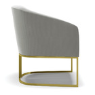 Poltrona Stella Suede Base Industrial Dourada D01 - D'rossi -