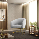 Poltrona Stella Suede Base Industrial Dourada D01 - D'rossi -