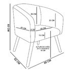Poltrona Stella Suede Bege Craquelado E Corano Preto Pés Pali
