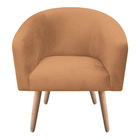 Poltrona Stella Suede Caramelo Sisal Pés Palito Natural - D'r