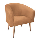 Poltrona Stella Suede Caramelo Sisal Pés Palito Natural - D'r