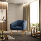 Poltrona Stella Suede Pés Palito Castanho D03 - D'rossi - Azu