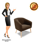 Poltrona Stella Suede Pés Palito Natural D03 - D'rossi - Marr