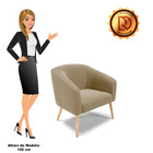 Poltrona Stella Suede Pés Palito Natural D03 - D'rossi - Marr