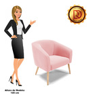 Poltrona Stella Suede Pés Palito Natural D03 - D'rossi - Rosa