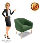 Poltrona Stella Suede Pés Palito Natural D03 - D'rossi - Verde