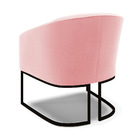 Poltrona Stella Suede Rosa Bebê Base Industrial Preto D03 - D