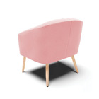 Poltrona Stella Suede Rosa Bebê Pés Palito Natural D03 - D'ro