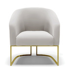 Poltrona Stella Veludo Base Industrial Dourada D03 - D'rossi