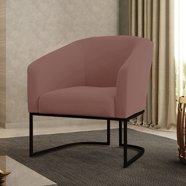 Poltrona Stella Veludo Base Industrial Preto D03 - D'rossi -