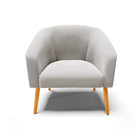 Poltrona Stella Veludo Cinza Pés Palito Castanho D03 - D'rossi