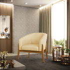 Poltrona Stella Veludo Luxo Base Madeira Castanho - D'rossi -