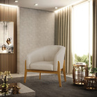 Poltrona Stella Veludo Luxo Base Madeira Castanho - D'rossi -