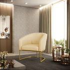 Poltrona Stella Veludo Luxo Base Metálica Industrial Dourado