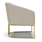 Poltrona Stella Veludo Luxo Base Metálica Industrial Dourado