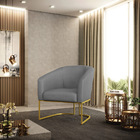 Poltrona Stella Veludo Luxo Grafite A131 Base Metálica Indust