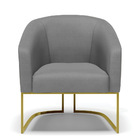 Poltrona Stella Veludo Luxo Grafite A131 Base Metálica Indust