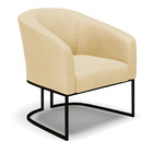 Poltrona Stella Veludo Luxo Off White A129 Base Metálica Indu