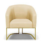 Poltrona Stella Veludo Luxo Off White A129 Base Metálica Indu