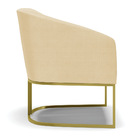 Poltrona Stella Veludo Luxo Off White A129 Base Metálica Indu