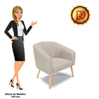 Poltrona Stella Veludo Luxo Pés Palito Natural - D'rossi - A1