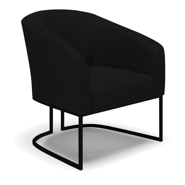 Poltrona Stella Veludo Luxo Preto A81 Base Metálica Industria