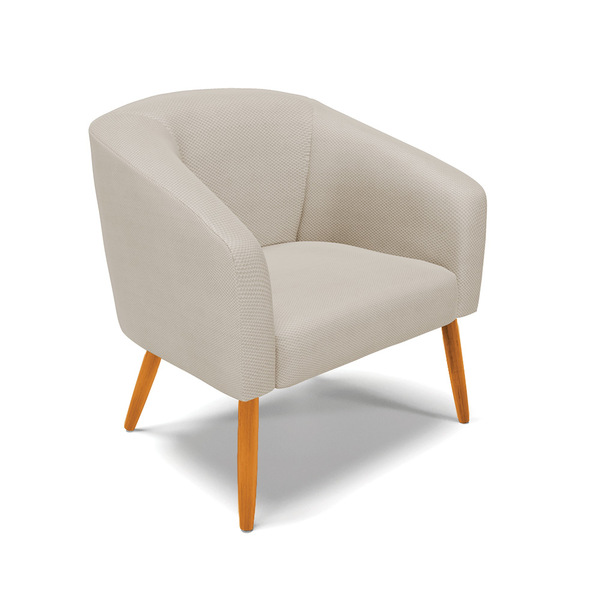 Poltrona Stella Veludo Prata Luxo A130 Pés Palito Castanho -