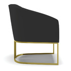 Poltrona Stella Veludo Preto Base Industrial Dourada D03 - D'