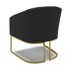 Poltrona Stella Veludo Preto Base Industrial Dourada D03 - D'