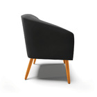 Poltrona Stella Veludo Preto Pés Palito Castanho D03 - D'rossi