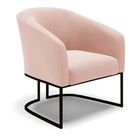Poltrona Stella Veludo Rosê Base Industrial Preto D03 - D'ros