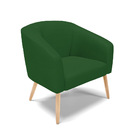 Poltrona Stella Veludo Verde Luxo A136 Pés Palito Natural - D