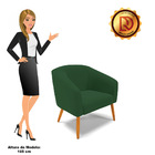 Poltrona Stella Veludo Verde Pés Palito Castanho D03 - D'rossi