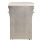 Poltrona Suede Animale Braço Cromado Bege Nude