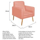 Poltrona Suede Com Pés Palito Bali  Coral