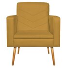 Poltrona Suede Com Pés Palito Bali  Mostarda