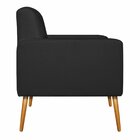 Poltrona Suede Com Pés Palito Bali  Preto