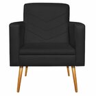 Poltrona Suede Com Pés Palito Bali  Preto