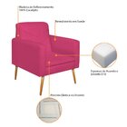 Poltrona Suede Com Pés Palito Bali Maranata Estofados Pink