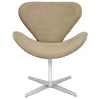 Poltrona Swan 01 Lugar Base Giratória Bege