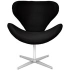 Poltrona Swan 01 Lugar Base Giratória Preto