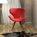 Poltrona Swan Base Palito Madeira Bella Decor Vermelho