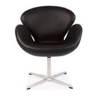 Poltrona Swan Revestida Em Tecido Sintético Preto